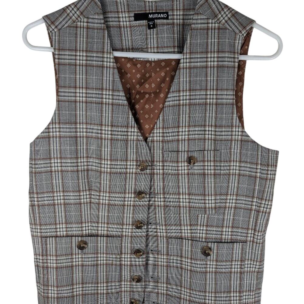 Murano Size S Men's Plaid Button up Vest and matching pants Hipster 29x32‎